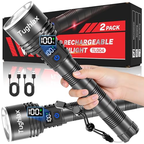 Tughlax 5-Mode Rechargeable LED Flashlight 2-Pack