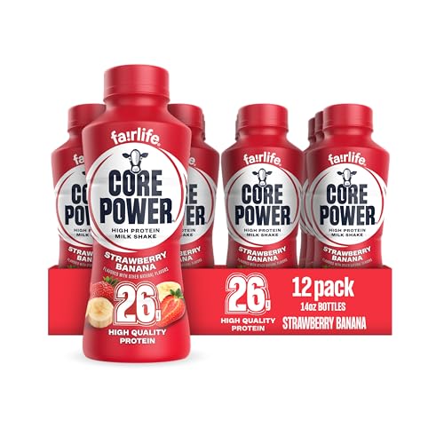 12-Pack 14-Oz Core Power Fairlife 26g Protein Milk Shake (Strawberry Banana)