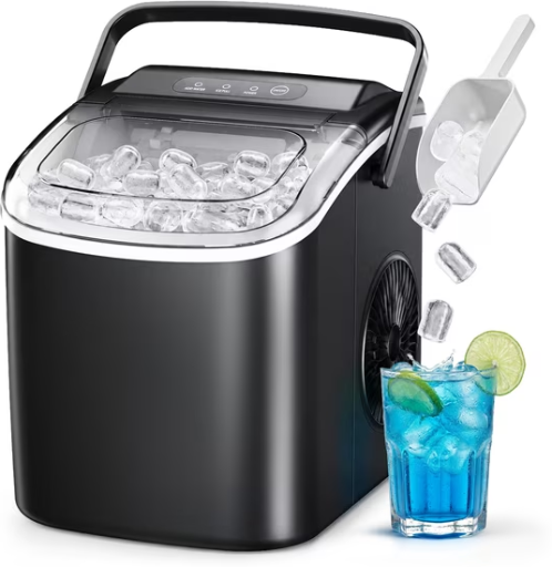 Simzlife 26 lbs/24H Countertop Ice Maker Machine, 9 Bullet-Shaped Ice in 6 Min Deal
