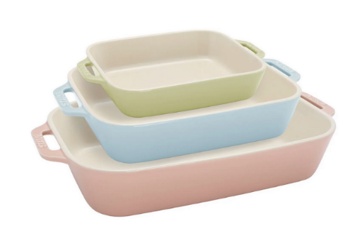 Staub Pastel Macaron Stoneware 3-Piece Rectangular Baker Set