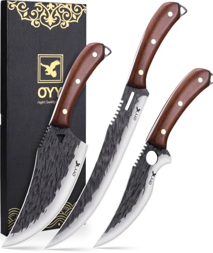 3PCS Forged BBQ Butcher Knife Set Deal