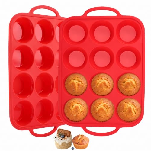 Silicone Muffin Pans 12-Cup 2-Pack