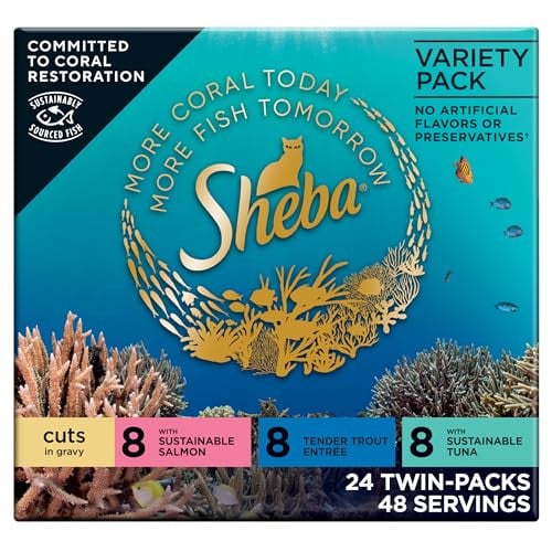 Sheba Perfect Portions Wet Cat Food Cuts in Gravy Variety Pack 24-Count 2.6-Oz Deal