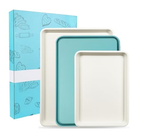 3-Pack Blue Ceramic-Coating Baking Sheet Pan