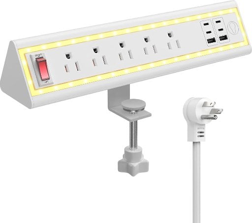 Desk Clamp Power Strip with Nightlight Deal