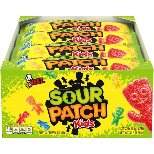 SOUR PATCH KIDS Soft & Chewy Gummy Candy, 24 - 2 oz Full Size Bags