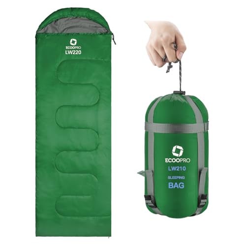 Warm Weather Sleeping Bag Portable Waterproof Compact Lightweight Comfort with Compression Sack Deal