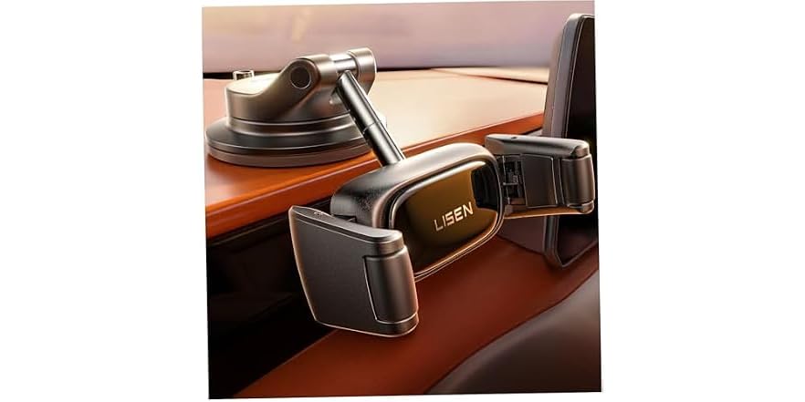 LISEN Suction Phone Mount for Car [Ultra Suction & Less Fuss]