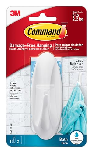 4.14" Command Bath Designer Hook w/ 2 Water-Resistant Strips