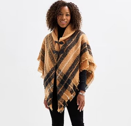 St. John's Bay Women's Toggle Wrap Scarf (Neutral/Multi, One Size) Deal