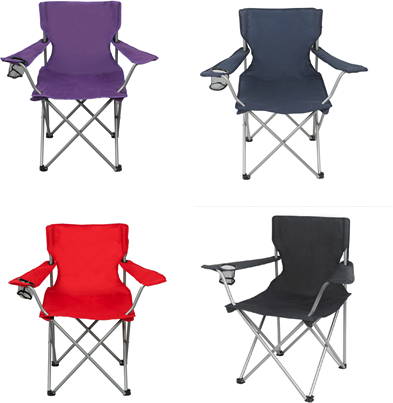 Ozark Trail Quad Folding Camp Chair with Cup Holder & Carry Bag