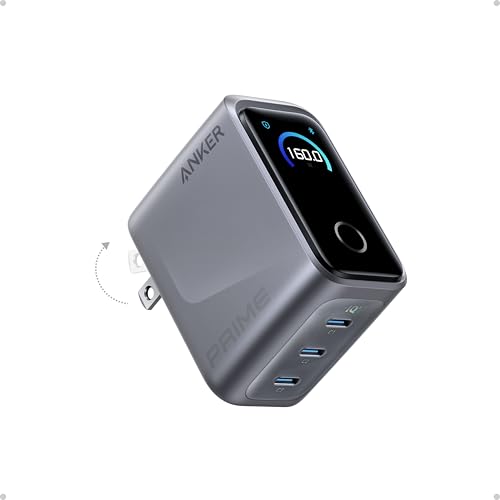 Anker Prime 3-Port 160W GaN USB-C Compact Charger w/ Smart Touch Display Deal