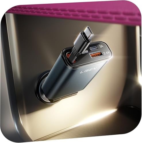 LISEN Retractable USB-C Car Charger 72W Max Deal