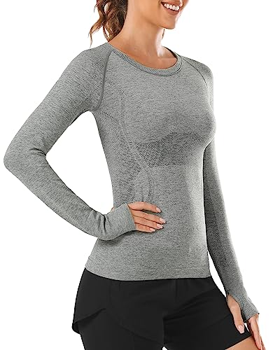 Stelle Womens Seamless Long Sleeve Workout Tops  Deal