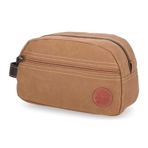 Timberland Men's Toiletry Bag Canvas Travel Kit Organizer, Khaki Deal