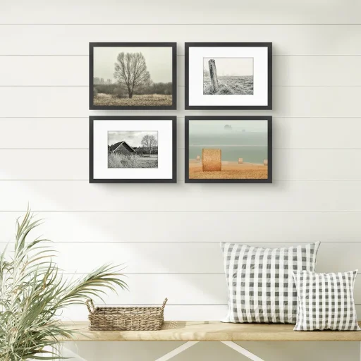 4-Pack Picture Frame Wall Set w/ Polished Plexiglass (9" W x 12" H)