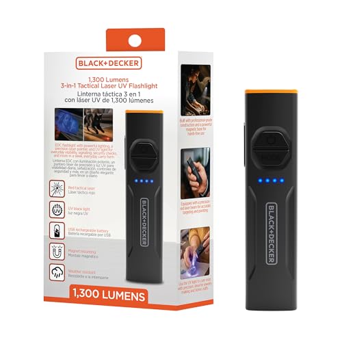 BLACK+DECKER 1300-Lumen 3-in-1 Rechargeable LED Tactical Flashlight