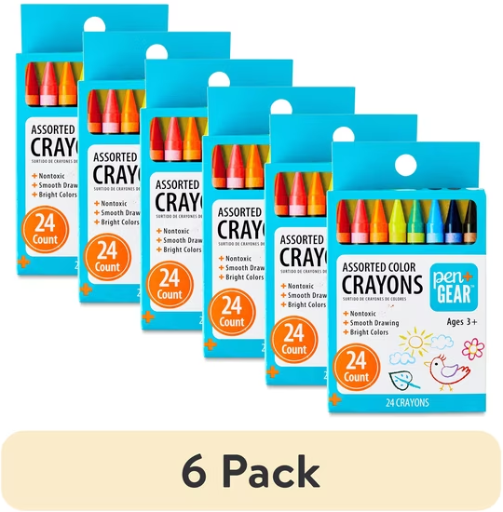 Pen+Gear Crayons, Assorted Colors, 24 Count 6-Pack Deal