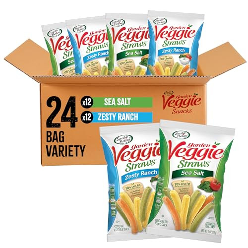 Sensible Portions Garden Veggie Straws Snack Size Variety Pack 24-Pack