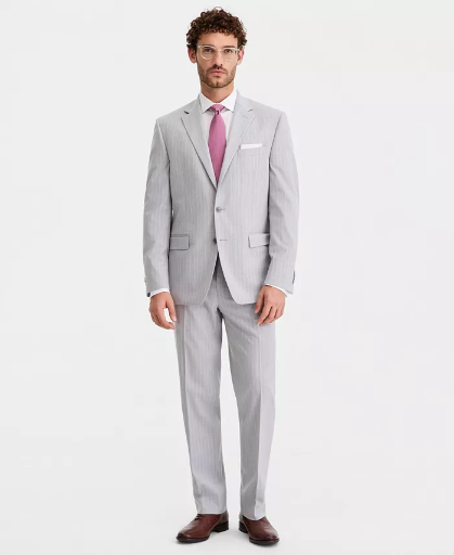 Perry Ellis Portfolio Men's Modern-Fit 2-Piece Suit (Light Grey)