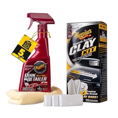 Meguiar's Smooth Surface Clay Kit w/ 3 Clay Bars, 16oz Quik Detailer & Microfiber Towel Deal