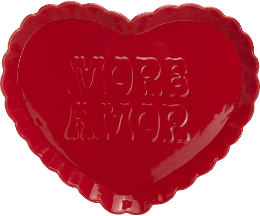 Way to Celebrate 1pk Red Ceramic Heart Serving Tray