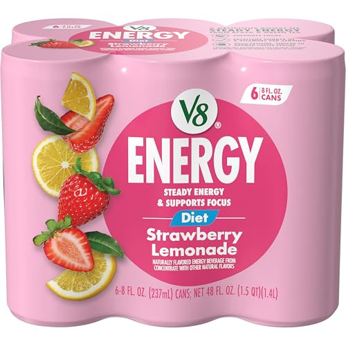 V8 +ENERGY Drink Diet Strawberry Lemonade 6-Pack 8-Oz
