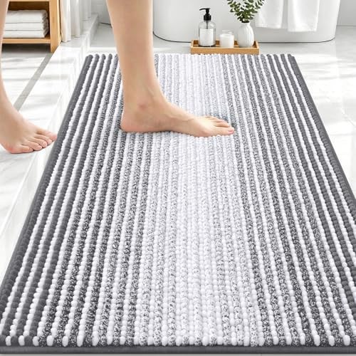 Olanly Chenille Striped Bathroom Rug 20" x 30" Deal