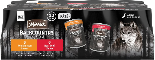 Merrick Backcountry Canned Wet Dog Food for Adults (Grain Free Real Beef & Chicken) 12-Pack 12.7-Oz Deal