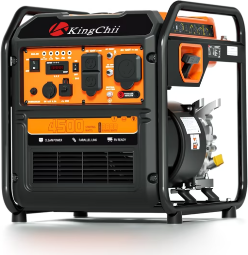KingChii 4500W Inverter Generator with CO Sensor and 30A RV Outlet