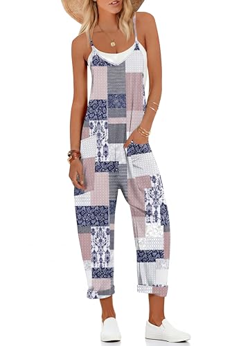 Ekouaer Womens Sleeveless Casual Summer Overalls Jumpsuit Deal