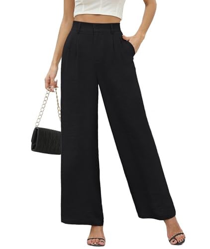 CZYINXIAN Women's High Waisted Wide Leg Pants w/ Pockets Deal