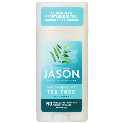 JASON Aluminum Free Deodorant Stick 3-Pack, Purifying Tea Tree