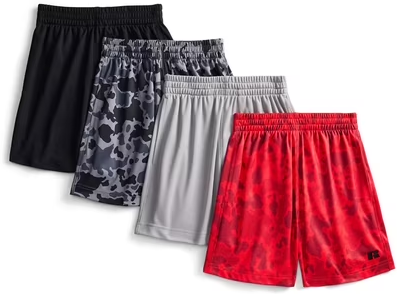 4pk Russell Athletic Boy's Performance Mesh Shorts
