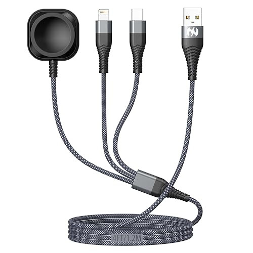 Xnewcable 4' or 6' 3-in-1 Magnetic USB-A to C Charging Cable