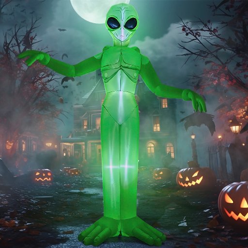9' Halloween Inflatable Alien Decoration w/ Build-in LEDs