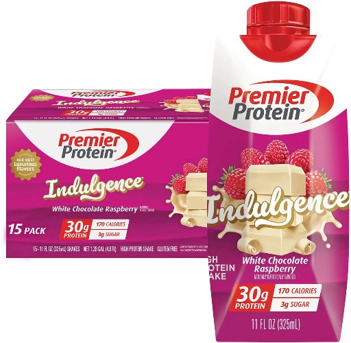 Premier Protein Indulge Raspberry and White Chocolate 15-Pack Deal
