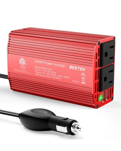 BESTEK 300W Power Inverter DC 12V to 110V AC Car Inverter