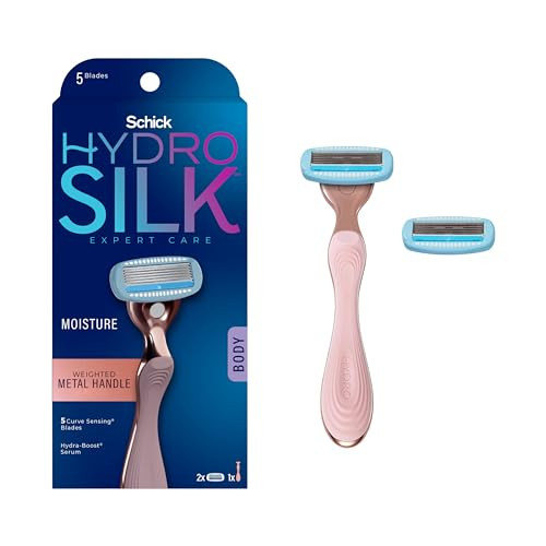Schick Hydro Silk Rose Gold Metal Razor for Women (1 Handle & 2 Refills)