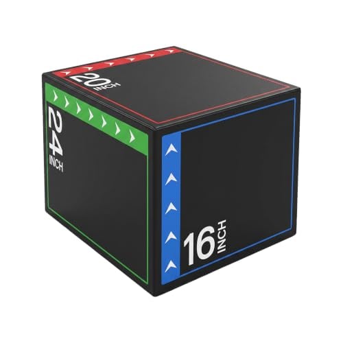 OLIXIS 3-in-1 Plyometric Jump Box (16" x 20" x 24")