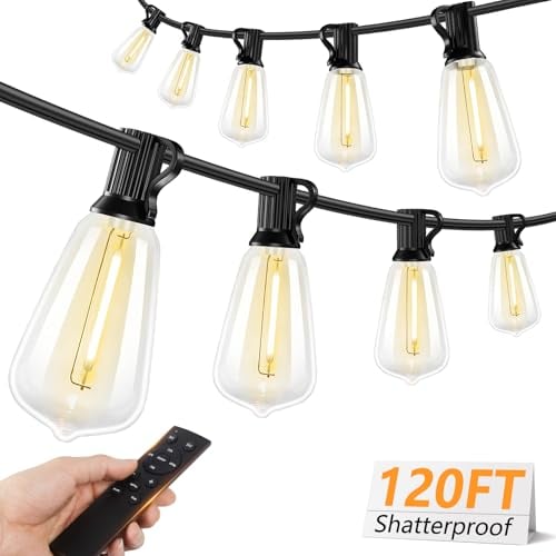 Brightever 120' LED Outdoor String Lights with Remote Deal