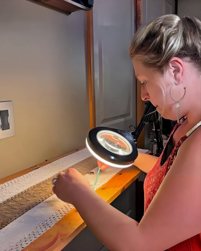 LED Desk Light with 10X Magnifier 5 Color & 10 Brightness