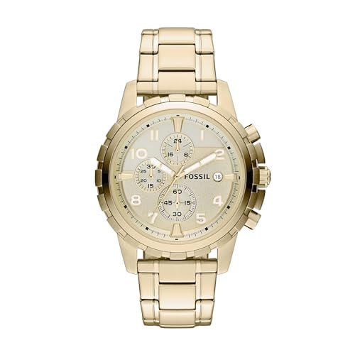 Fossil Men's Dean Quartz Stainless Steel Chronograph Watch, Gold