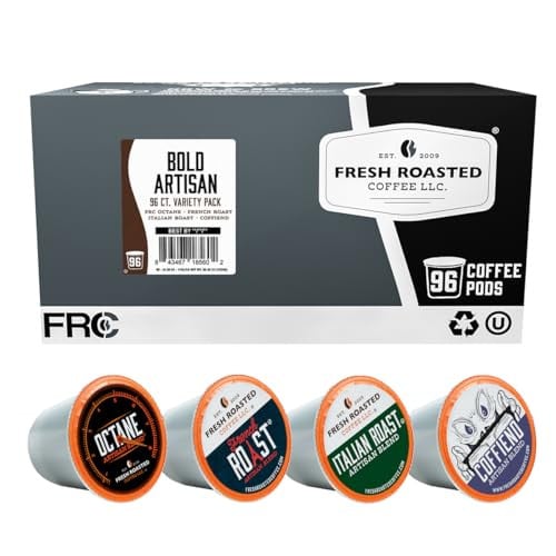 Fresh Roasted Coffee Bold Artisan Blend Variety Pack K-Cup Compatible 96 Pods Deal