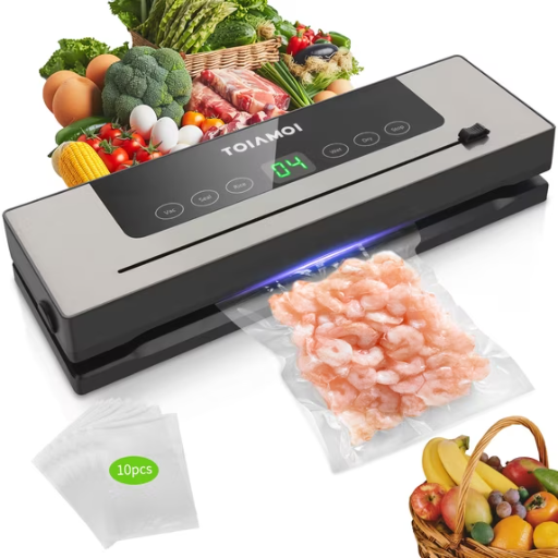 TOIAMOI Wet & Dry Vacuum Sealer w/ Built-In Cutter & 10 Vacuum Bags