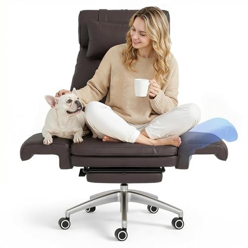 FLEXISPOT Oversized Big and Tall Office Chair, Brown Deal
