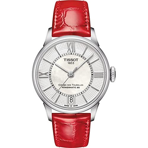 Tissot Chemin des Tourelles Powermatic 80 Lady 316L stainless steel case Automatic Watch Red Leather 16 Deal