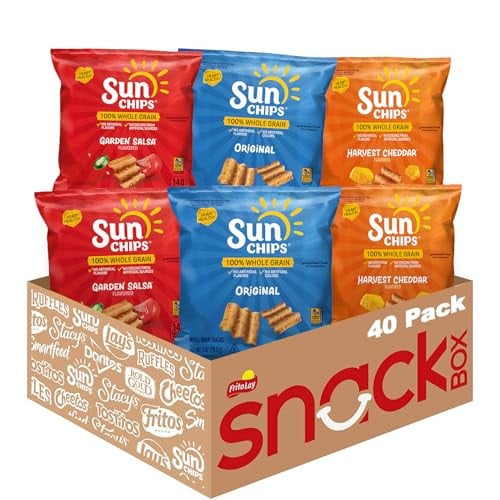 SunChips 100% Whole Grain Chips Variety Pack, 1 oz Bags, Pack of 40 Deal