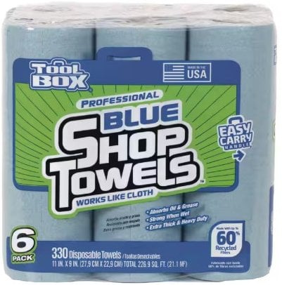 Toolbox 6-Pack Disposable Shop Towel (330ct Total Sheets; 55ct Per Roll; 11 in. x 9 in. Sheet Size) Deal