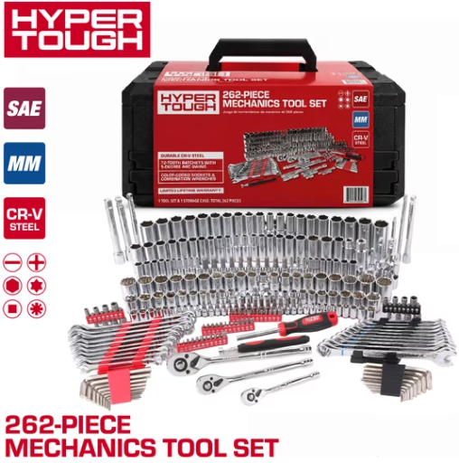 Hyper Tough 262-Piece Mechanics Tool Set, SAE and Metric